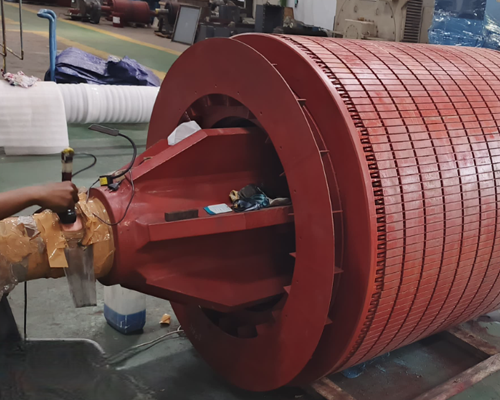 On-site selective plating rotor shaft.